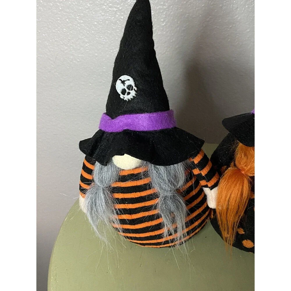 2 Gnomes Halloween Decorations for Home Indoor, 2 Gnomes Mr & Mrs Gnome Plush
